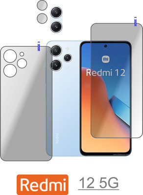 Cinzia Front and Back Tempered Glass for REDMI 12 5G(Pack of 3)