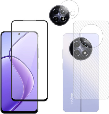 Vatsin Front and Back Tempered Glass for Realme Narzo 70x 5G, Realme Narzo 70x 5G [Back Carbon Fiber] [Rear Camera Lens Guard](Pack of 3)