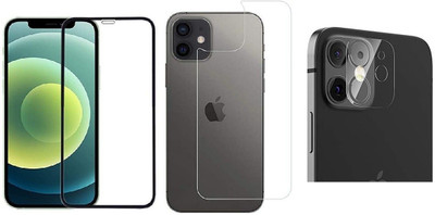 AV Front and Back Tempered Glass for Apple iPhone 12 - Edge to Edge 11D | HD Clear | Scratch Resistant(Pack of 2)