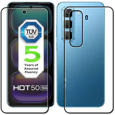 tombik Front and Back Tempered Glass for 1ca-Infinix Hot 50 5G-fb(Pack of 2)