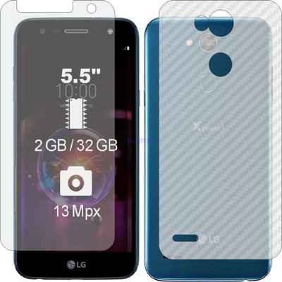 Fasheen Front and Back Tempered Glass for LG X5 2018 (Front Matte Finish & Back 3d Carbon Fiber)(Pack of 2)