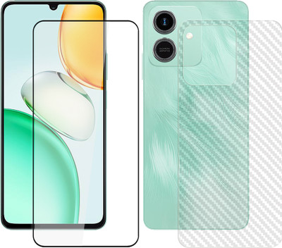 ARBAN Front and Back Tempered Glass for Honor Play10 4G Frontback Tempered Glass Screen Protector | Edge to Edge Full Coverage | 9H Hardness ( 1 FRONT TEMPERED GLASS + 1 CARBON FIBER BACK ) FX03(Pack of 1)