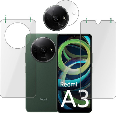 Cinzia Front and Back Tempered Glass for Redmi A3(Pack of 3)