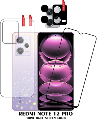 KANCHA Front and Back Tempered Glass for REDMI NOTE 12 PRO(Pack of 3)