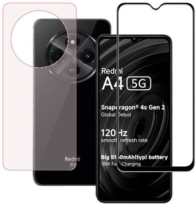 ojucase Front and Back Tempered Glass for Mi Redmi A4, Mi Redmi A4(Pack of 1)