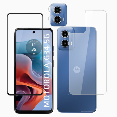 Ten To 11 Front and Back Tempered Glass for Motorola G45 5G, Motorola G45 5G [With Rear Camera Lens Guard](Pack of 3)