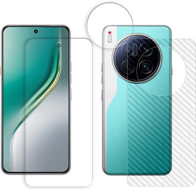 ARBAN Tempered Glass Guard for Tecno Camon 40 Premier 5G Tempered Glass Screen Protector | Anti-Scratch | Edge to Edge Full Coverage | 9H Hardness (1 FRONT SCREEN GUARD + 1 BACK CARBON FIBER SKIN + 1 CAMERA LENS PROTECTOR)(Pack of 1)