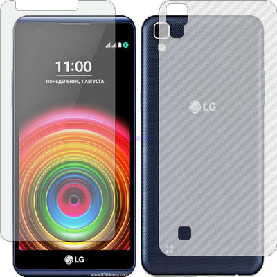 Fasheen Front and Back Tempered Glass for LG X POWER (Front Matte Finish & Back 3d Carbon Fiber)(Pack of 2)