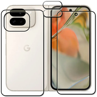 tombik Front and Back Tempered Glass for 44gq-Google Pixel 9 Pro Fold-fb,lens(Pack of 3)