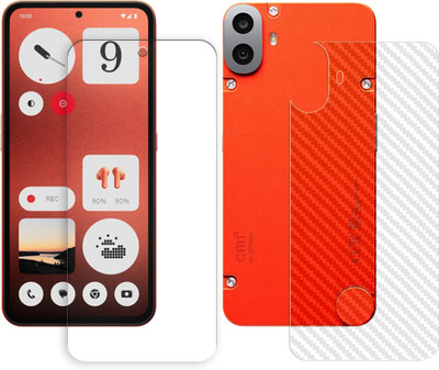 ARBAN Front and Back Tempered Glass for Nothing CMF Phone 1 5G (FRONT TEMPERED GLASS AND BACK CARBON FIBER SKIN PROTECTOR)(Pack of 1)