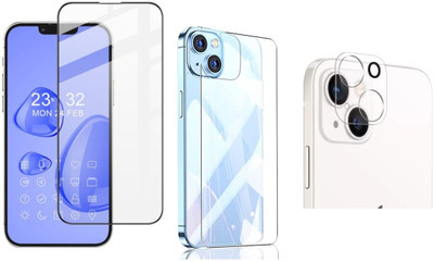 AV Front and Back Tempered Glass for Apple iPhone 13 (Including camera Lens) (Pack of 3)(Pack of 3)