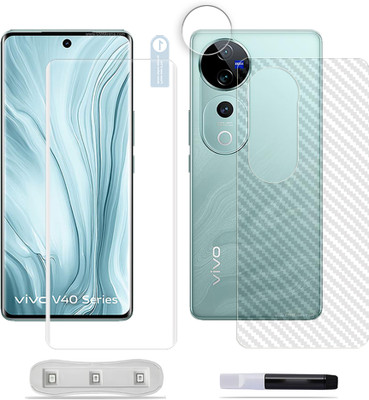 ARBAN Front and Back Tempered Glass for vivo V40 Pro 5G Tempered Glass Screen Protector ( 1 UV TEMPERED GLASS SCREEN PROTECTOR + 1 BACK CARBON FIBER SKIN + 1 CAMERA LENS PROTECTOR )(Pack of 1)