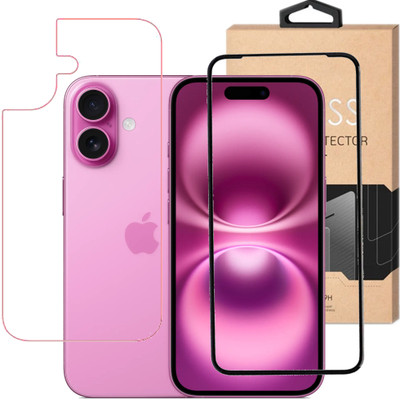 AARERED Front and Back Tempered Glass for iphone 16, IPHONE 16, IPHONE 16, iphone 16(Pack of 1)