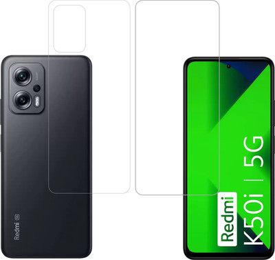 Vatsin Front and Back Tempered Glass for MI Redmi K50i(Pack of 2)