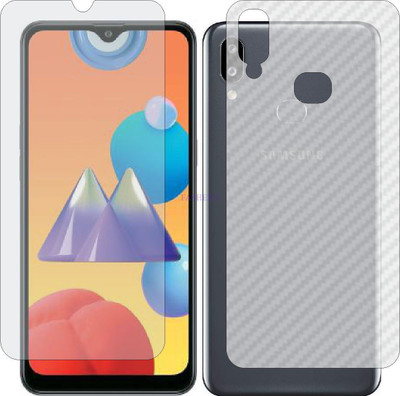 Fasheen Front and Back Tempered Glass for SAMSUNG GALAXY M01S (Front Matte Finish & Back 3d Carbon Fiber)(Pack of 2)