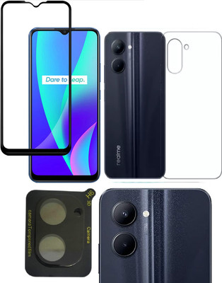 COVER CAPITAL Front and Back Tempered Glass for Realme C33(Pack of 3)