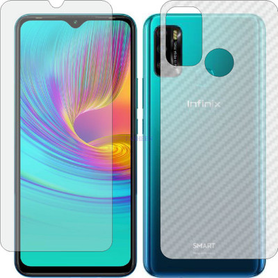 Fasheen Front and Back Tempered Glass for INFINIX SMART 4 PLUS (Front Matte Finish & Back 3d Carbon Fiber)(Pack of 2)