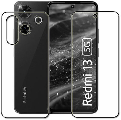 tombik Front and Back Tempered Glass for 44XV-Redmi 13 5G-FB(Pack of 2)