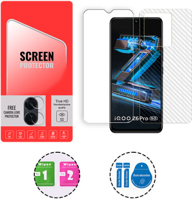 SOMTONE Front and Back Tempered Glass for iQOO Z6 Pro 5G (1 FREE CAMERA LENS) WITH FRONTBACK SCREEN PROTECTOR(Pack of 1)