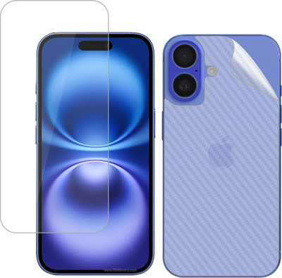 Vatsin Front and Back Tempered Glass for Apple iPhone 16 Plus, Apple iPhone 16 Plus [Back Carbon Fiber](Pack of 2)