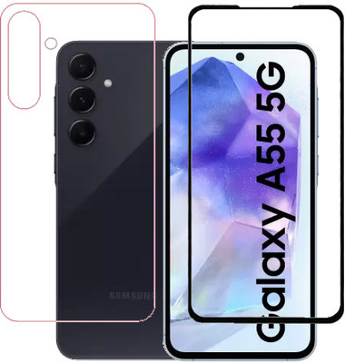 HOBBYTRONICS Front and Back Tempered Glass for Samsung A55, Samsung A35(Pack of 1)