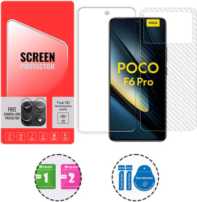 SOMTONE Front and Back Tempered Glass for Poco F6 Pro 5G (1 FREE CAMERA LENS) WITH FRONTBACK SCREEN PROTECTOR(Pack of 1)