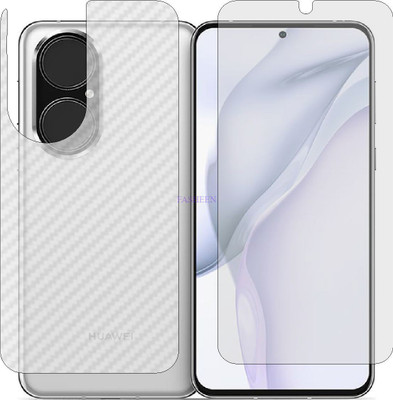Fasheen Front and Back Tempered Glass for HUWAEI P50 (Front Matte Finish & Back 3d Carbon Fiber)(Pack of 2)