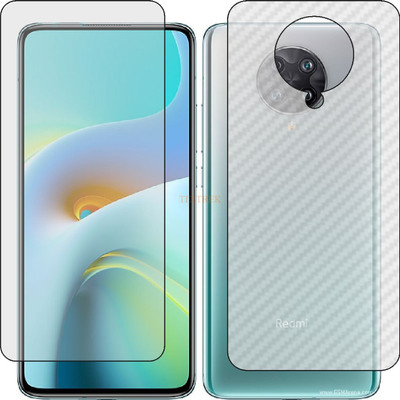 TELTREK Front and Back Tempered Glass for REDMI K30 ULTRA (Front Matte Finish & Back 3d Carbon Fiber)(Pack of 2)