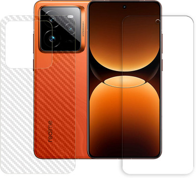 SOMTONE Front and Back Tempered Glass for Realme GT 7 Pro 5G Tempered Glass Screen Protector | Anti-Scratch | Edge to Edge Full Coverage | 9H Hardness (1 FRONT TEMPERED GLASS PROTECTOR + 1 BACK CARBON FIBER SKIN)(Pack of 1)