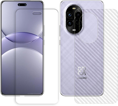 SOMTONE Front and Back Tempered Glass for Huawei nova 13 Pro 5G Tempered Glass Screen Protector | Anti-Scratch | Edge to Edge Full Coverage | 9H Hardness (1 FRONT TEMPERED GLASS PROTECTOR + 1 BACK CARBON FIBER SKIN)(Pack of 1)