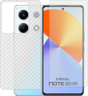 MOBART Front and Back Tempered Glass for Infinix X6710 (Matte Front & Carbon Fiber Skin for Back)(Pack of 2)