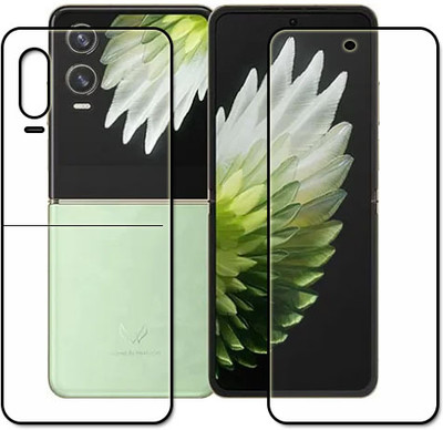 tombik Front and Back Tempered Glass for 27qz-Tecno Phantom V Flip 2-fb(Pack of 2)
