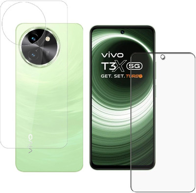 4 YARDS Front and Back Tempered Glass for Vivo T3x 5G(Pack of 1)