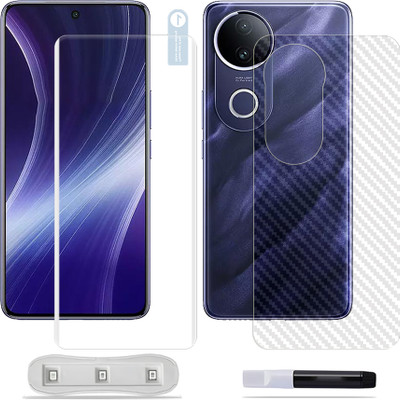 SOMTONE Front and Back Tempered Glass for vivo T4R 5G Tempered Glass Screen Protector ( 1 UV TEMPERED GLASS SCREEN PROTECTOR + 1 BACK CARBON FIBER SKIN )(Pack of 1)