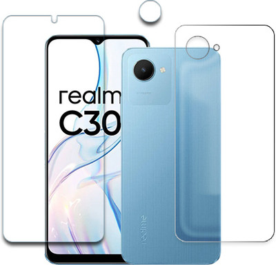 SOMTONE Front and Back Tempered Glass for Realme C30s FRONTBACK SCREEN GUARD(Pack of 1)