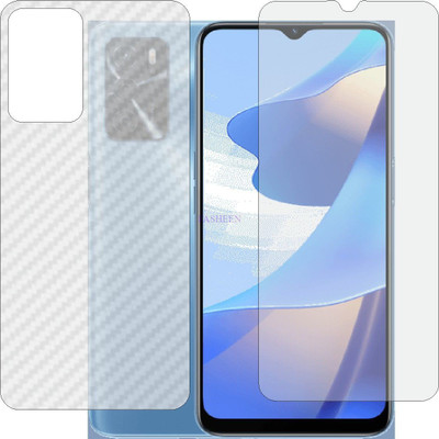 Fasheen Front and Back Tempered Glass for OPPO A54S CPH2273 (Front Matte Finish & Back 3d Carbon Fiber)(Pack of 2)