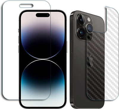 SOMTONE Front and Back Tempered Glass for Apple iPhone 14 Pro TEMPERED & FIBER FRONT BACK(Pack of 1)