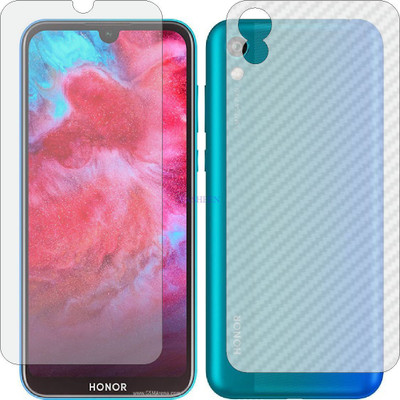 Fasheen Front and Back Tempered Glass for HONOR PLAY 3E (Front Matte Finish & Back 3d Carbon Fiber)(Pack of 2)