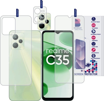 DESIBUZZ Front and Back Tempered Glass for Realme C35(Pack of 3)