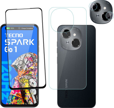 Ten To 11 Front and Back Tempered Glass for Tecno Spark Go 1, Tecno Spark Go 1 [With Rear Camera Lens Guard](Pack of 3)