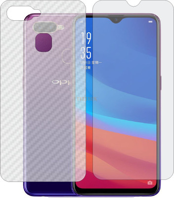 TELTREK Front and Back Tempered Glass for OPPO A5 S (Front Matte Finish & Back 3d Carbon Fiber)(Pack of 2)