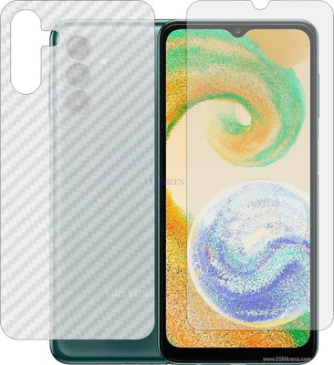 Fasheen Front and Back Tempered Glass for SAMSUNG GALAXY A04 S (Front Matte Finish & Back 3d Carbon Fiber)(Pack of 2)