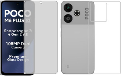 4 YARDS Front and Back Tempered Glass for Poco M6 Plus 5G (Matte Finish)(Pack of 1)