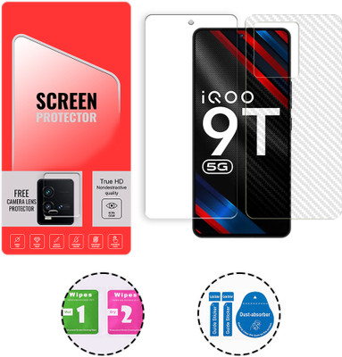 SOMTONE Front and Back Tempered Glass for iQOO 9T 5G (1 FREE CAMERA LENS) WITH FRONTBACK SCREEN PROTECTOR(Pack of 1)
