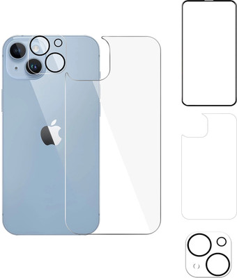 YOGKREETI Front and Back Tempered Glass for iPhone 14(Pack of 3)