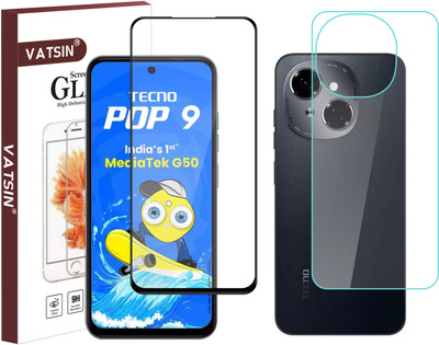 Vatsin Front and Back Tempered Glass for Tecno Pop 9 4G(Pack of 2)