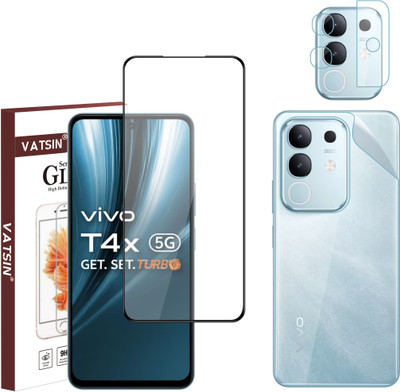 Vatsin Front and Back Tempered Glass for ViVO T4X(Pack of 3)