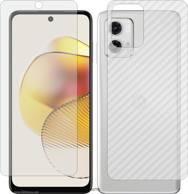 ZINGTEL Front and Back Tempered Glass for MOTOROLA MOTO G 73 5G (Front Matte Finish & Back 3d Carbon Fiber)(Pack of 2)