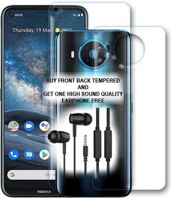 SOMTONE Front and Back Tempered Glass for Nokia 8.3 5G FRONT BACK TEMPERED GLASS BUY AND GET EARPHONE FREE(Pack of 1)