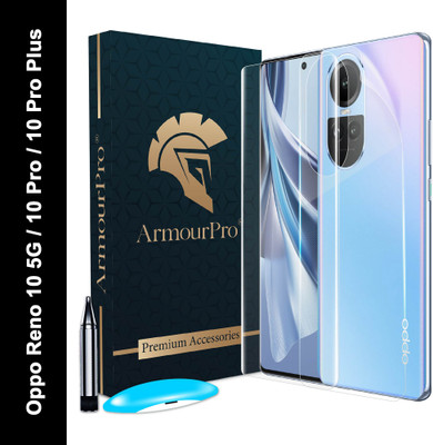 ArmourPro Front and Back Tempered Glass for Oppo Reno 10 5G|10 Pro Plus|10 Pro, ( 1 UV Glass With 1 Back Nano Fiber Guard )(Pack of 2)